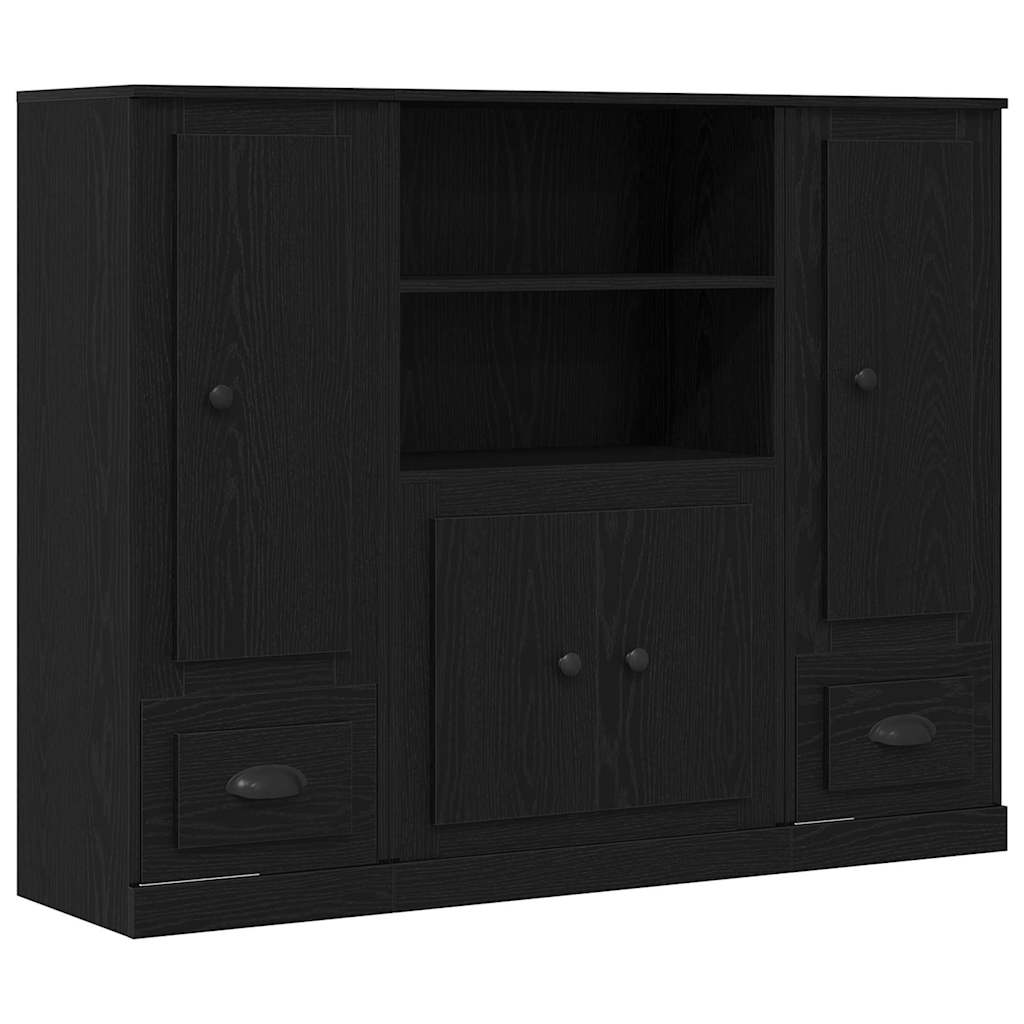 Highboard Schwarze Eiche 132x35,5x103,5 cm Ingenieurholz